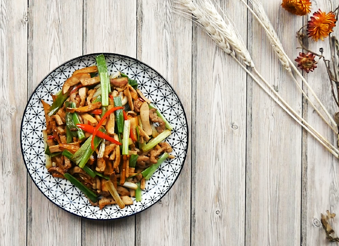 金兰食谱:香干肉丝